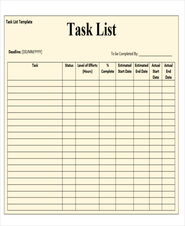 Employee Daily Task Log Template