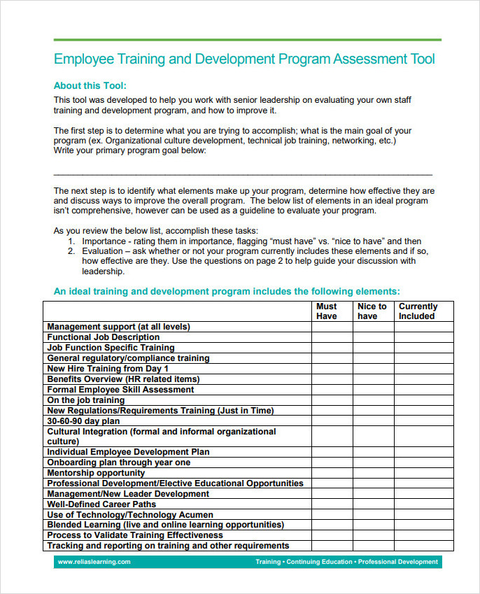 Employee Development Plan Form