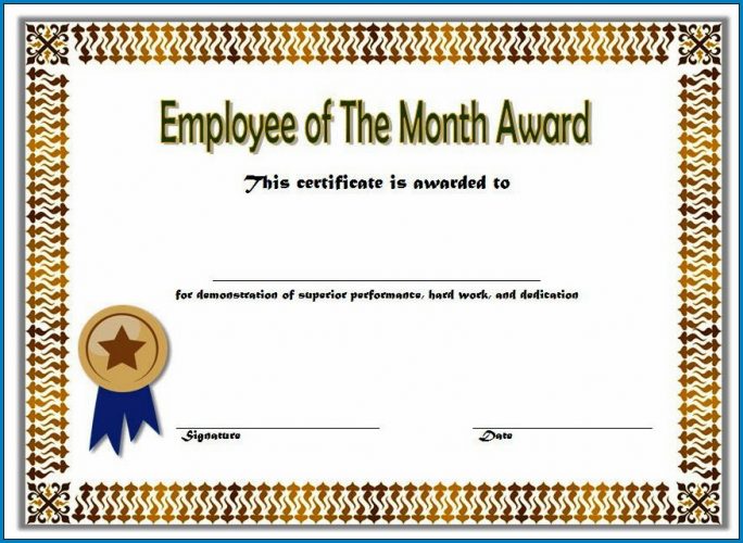  Free Printable Employee Of The Month Certificate Template