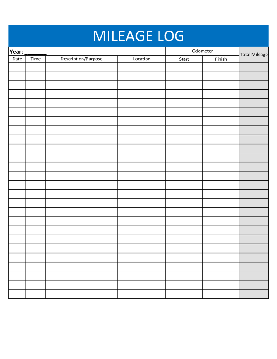 Employee Office Car Mileage Report Sheet Template Example