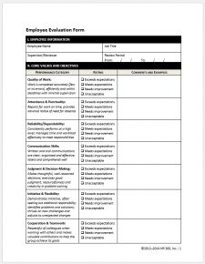 √ Free Printable Employee Performance Evaluation Form