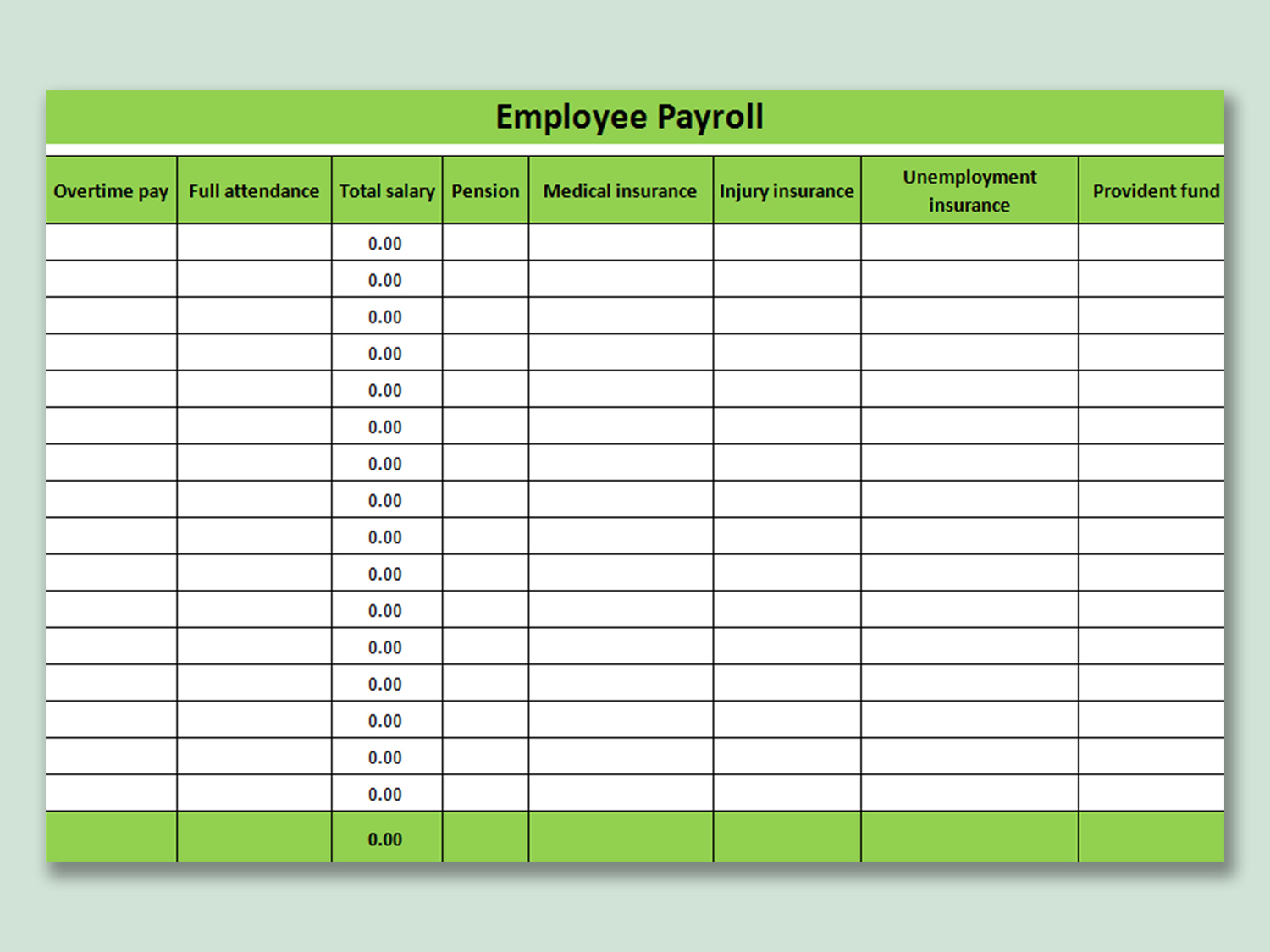 Employee Salary Calculation Sheet Template