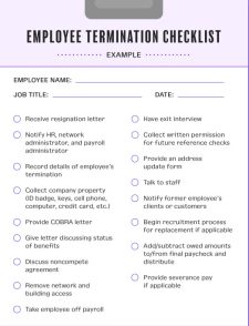 Employee Termination Checklist Template