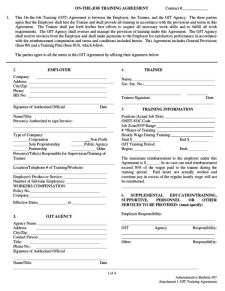 Employee Training Agreement Template Sample