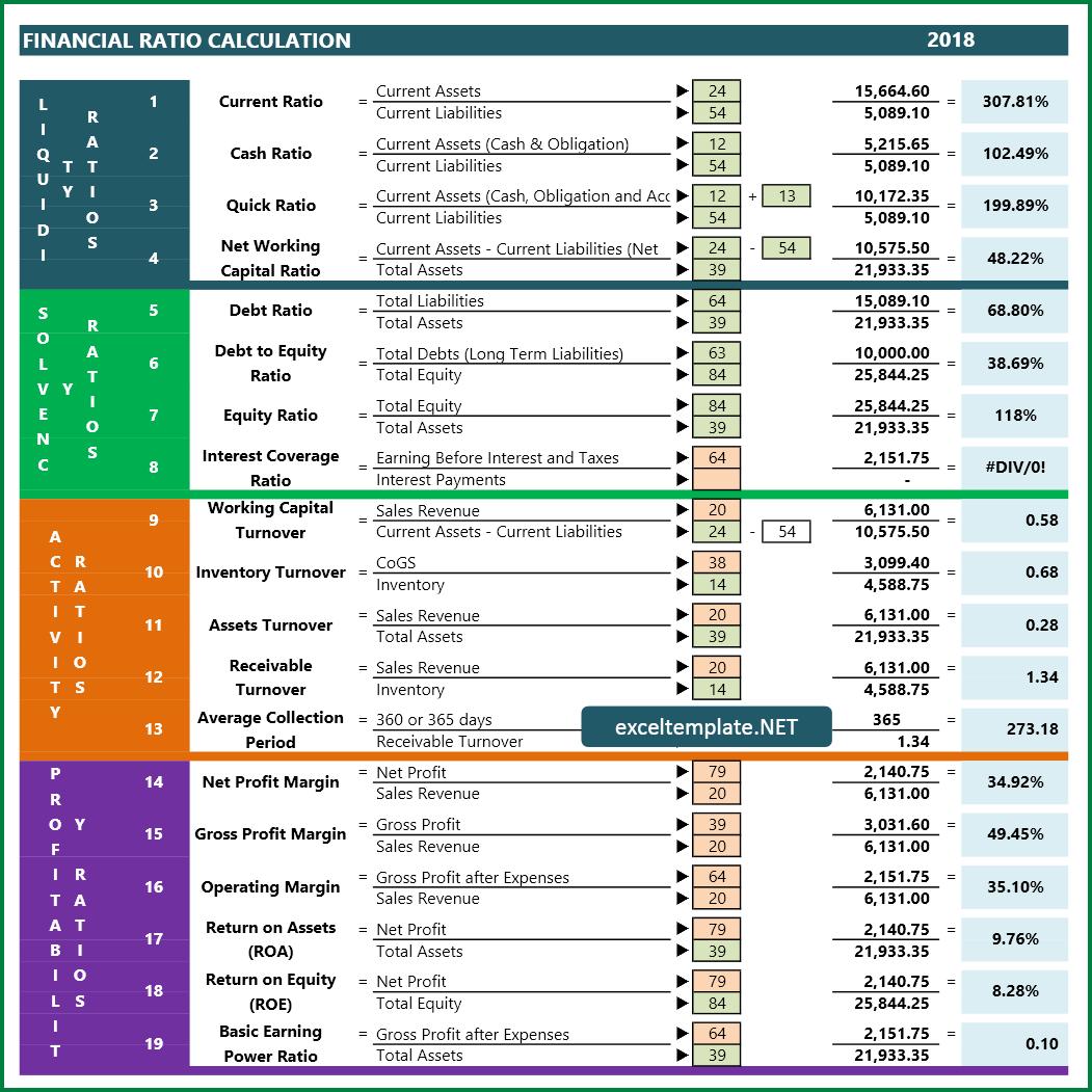 Example of Balance Sheet Template With Financial Ratio