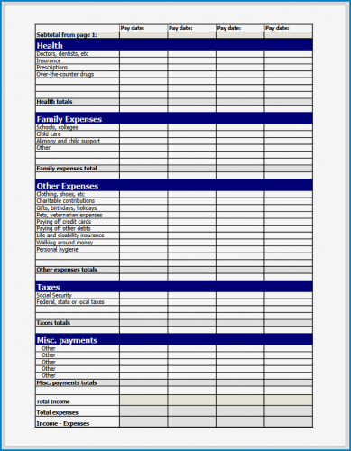 √ Free Printable Bi Weekly Budget Template Excel