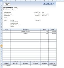 Example of Billing Statement Worksheet Template