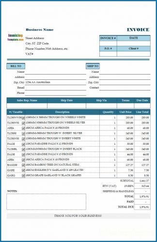 √ Free Printable Business Invoice Template