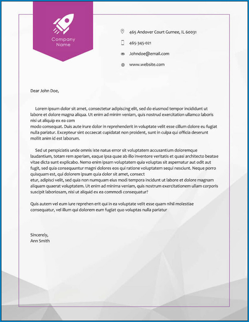 Example of Business Letterhead Design