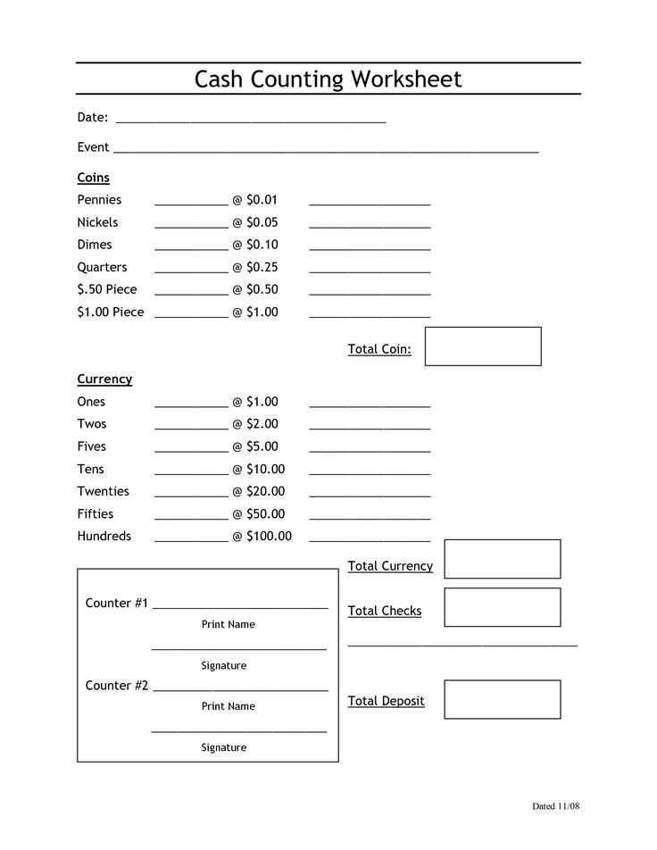 Example of Cashier's Balance Sheet Template