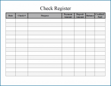 √ Free Printable Check Register Template