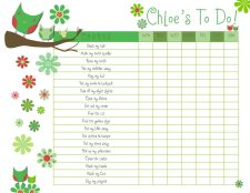 Example of Children's Daily Activity Reward Sheet Template