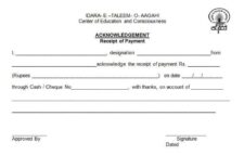 Example of Court Payment Receipt Template