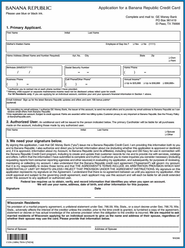 Example of Credit Card Application