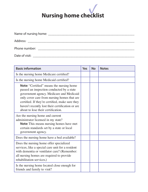 Example of Daily Baby Care Checklist For Home Nursing