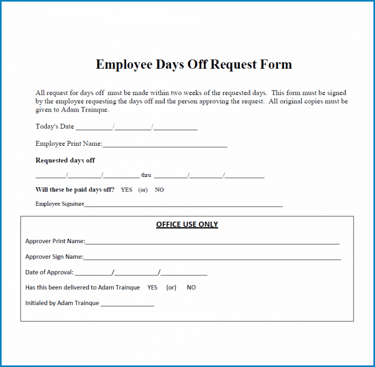  What You Need To Know About Day Off Request Form