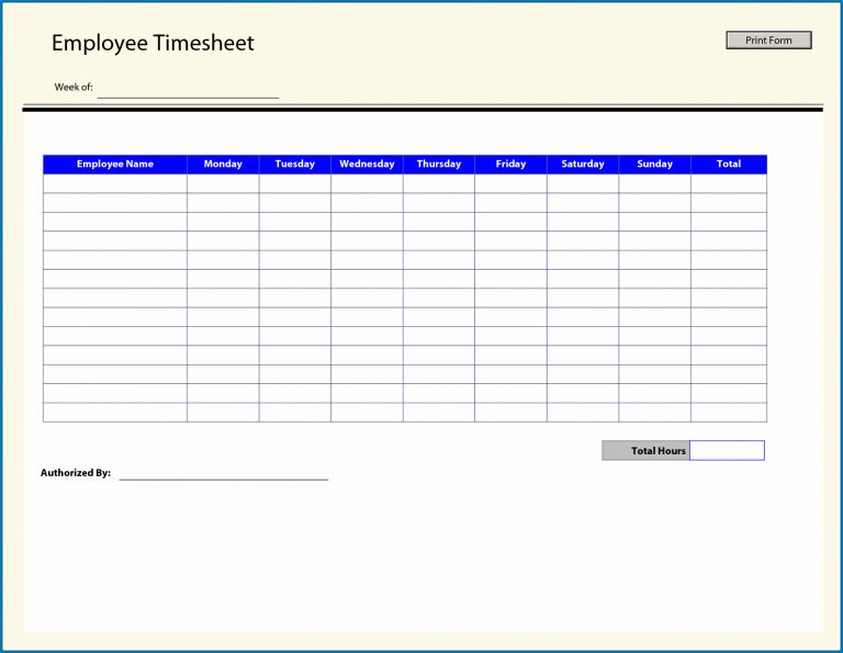 √ Free Editable Employee Time Tracking Excel Template