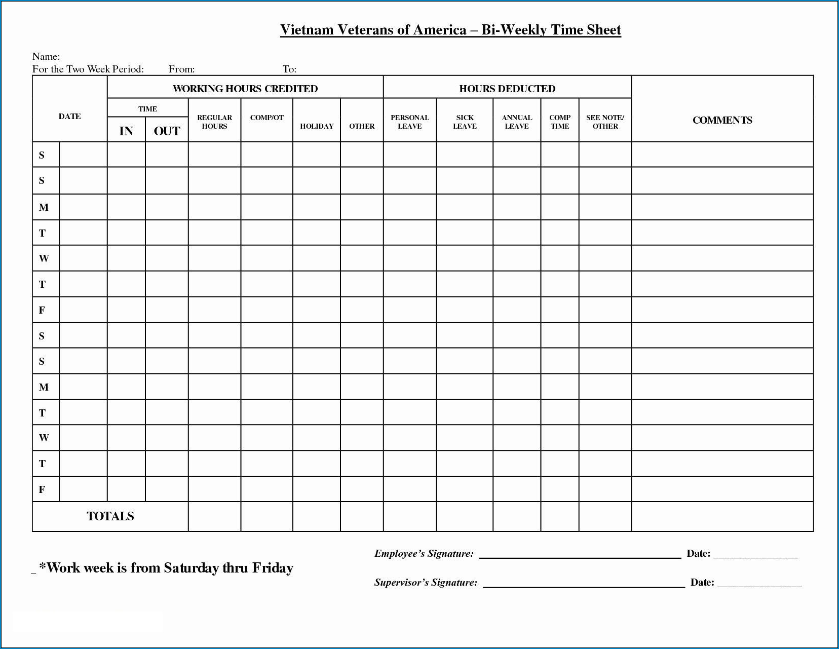 Example of Excel Timesheet Template For Multiple Employees