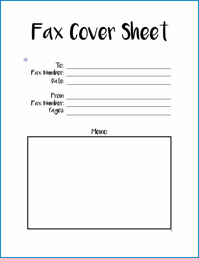 Example of Fax Cover Sheet Template