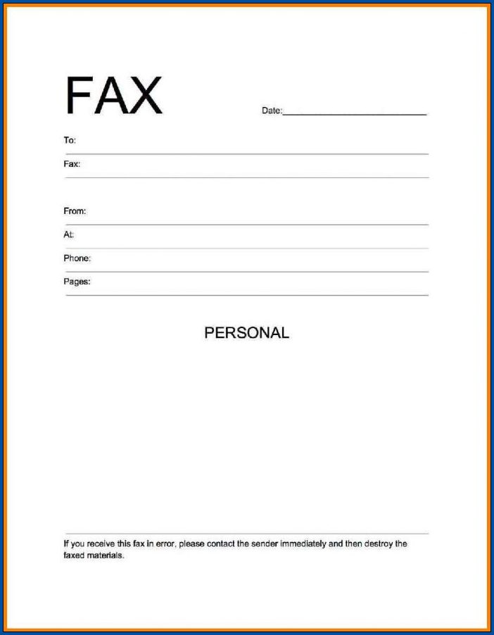 Example of Fax Cover Sheet Word Template