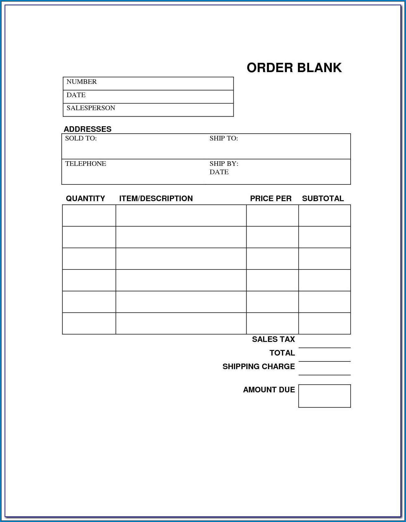  Free Work Order Template