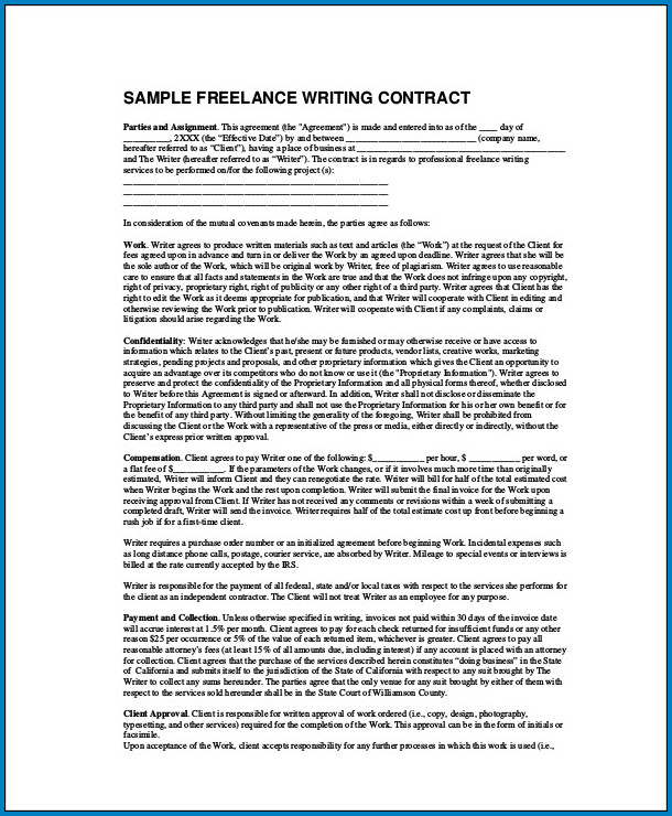 Example of Freelance Contract Template