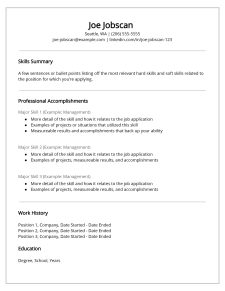 Example of Functional Resume Template