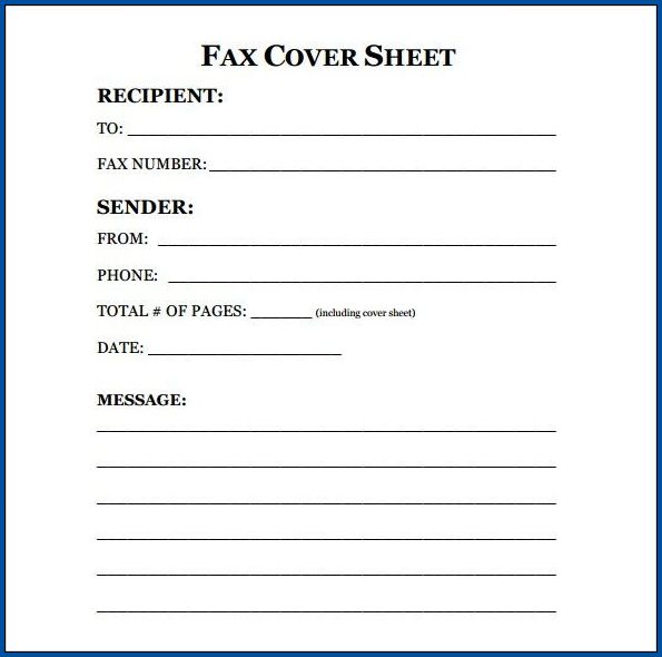 Example of Generic Fax Cover Sheet Template | Templateral