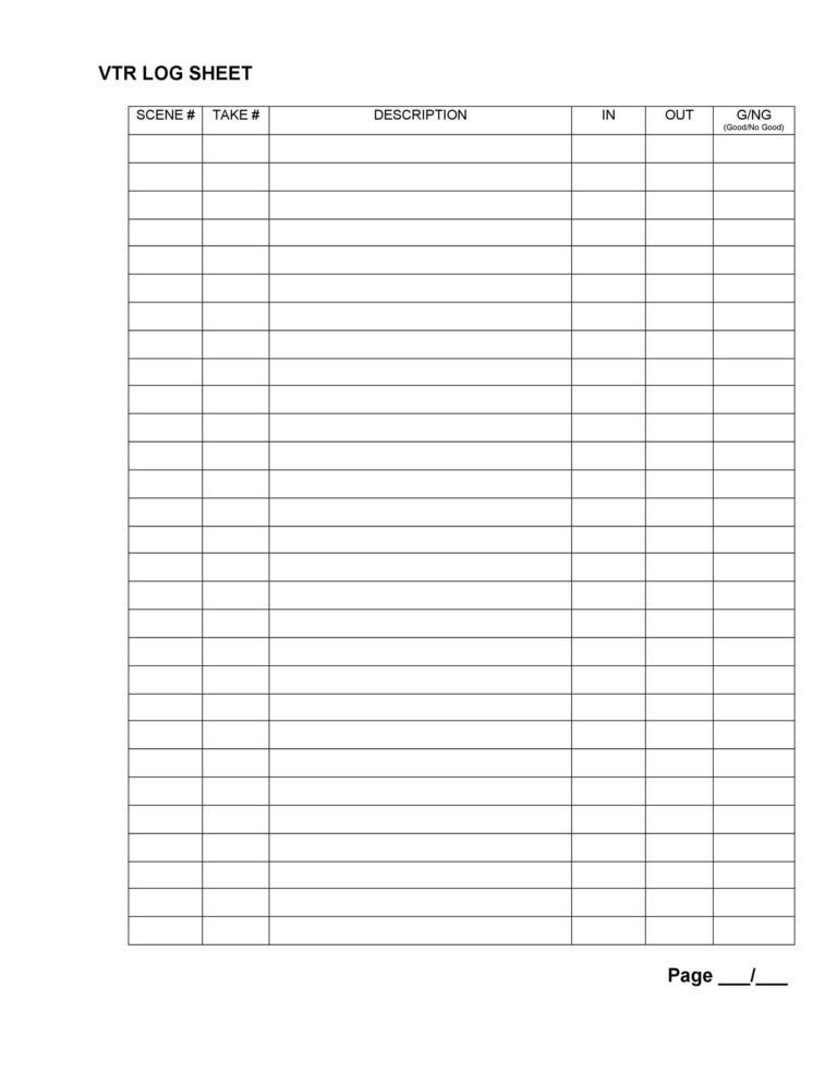 √ Free Hardware Log Sheet Template (Excel)