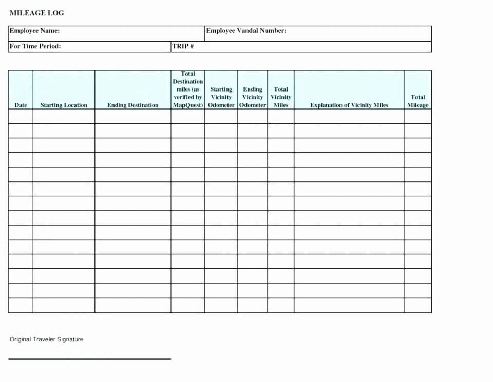 Example of Heavy Equipment Maintenance Log Template