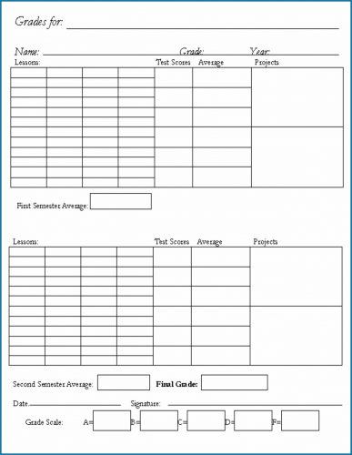 √ Free Printable Homeschool Report Card Template