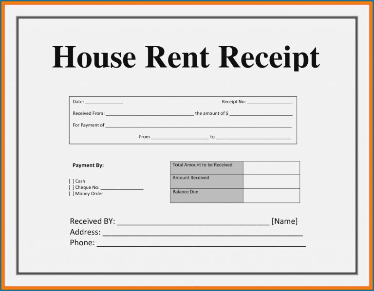 house rent receipt