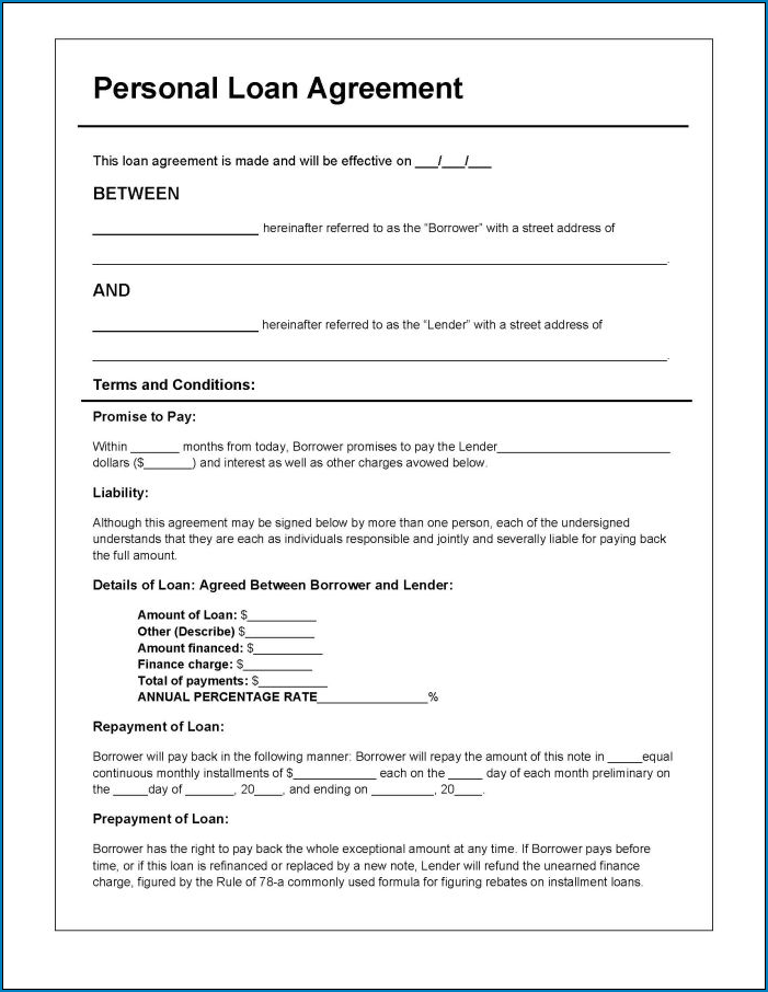 Example of Loan Agreement Template