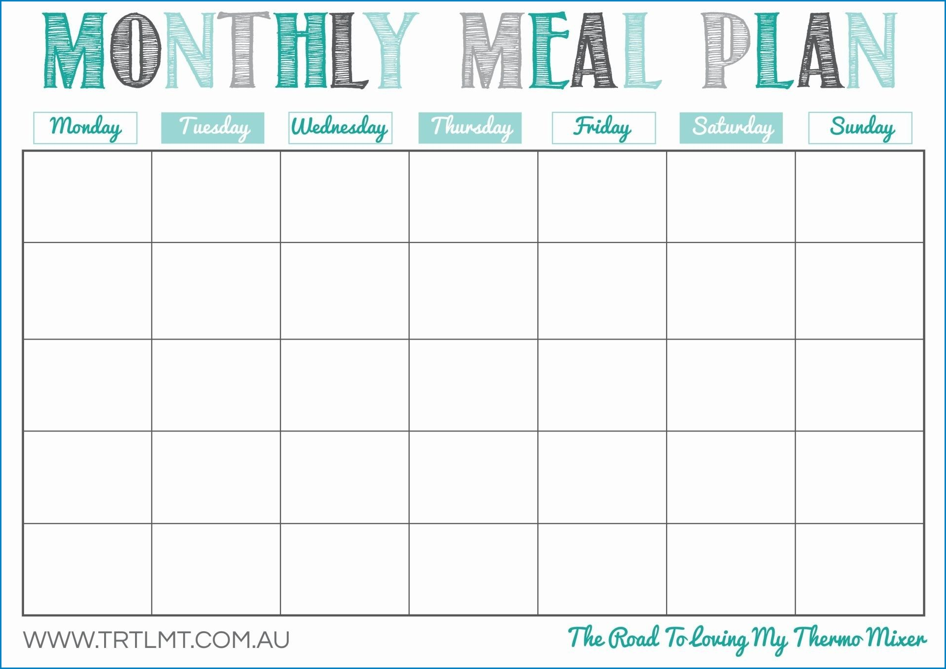 Example of Meal Plan Template