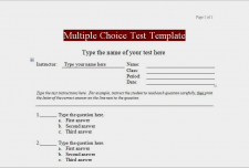 √ Free Editable Multiple Choice Test Template