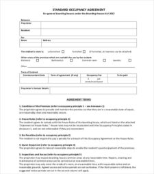 Example of Occupancy Agreement Template