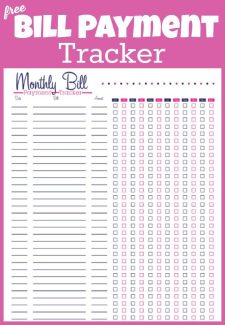 Example of One Year Bill Organizer Worksheet Template