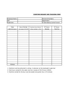 Example of Overtime Hours Tracker Template