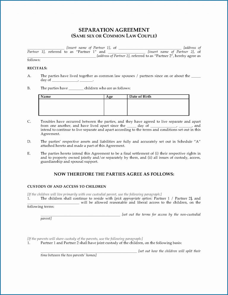 √ Free Printable Parent Child Contract Template