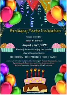 Example of Party Invitation Flyer Template