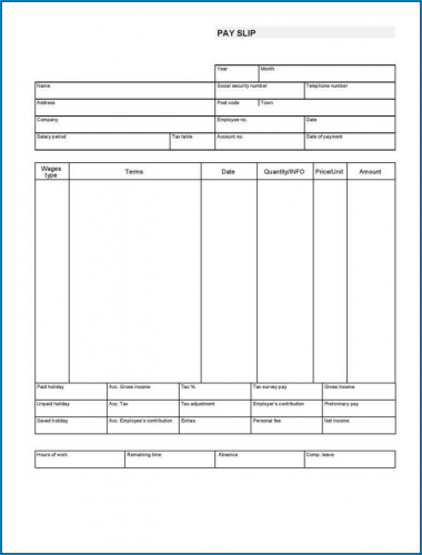 √ Free Printable Pay Stub Template