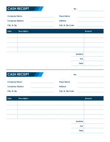 Example of Printable Cash Bill Template