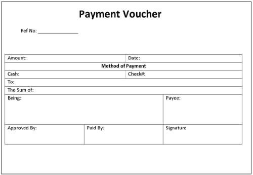 Example of Printable Check Voucher Template