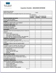 Example of Printable Construction Site Checklist Template