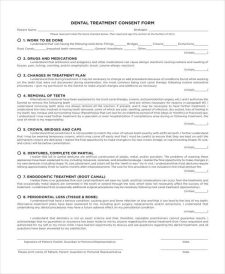 Example of Printable Dental Consent Form