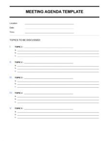 Example of Printable Meeting Agenda Template | Templateral