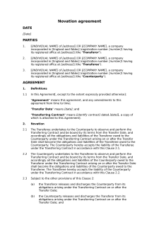 Example of Printable Novation Agreement Template