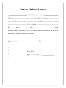 Example of Printable Odometer Disclosure Statement Form