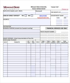 Example of Printable Travel Expense Calculator Template | Templateral