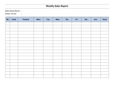 Example of Printable Weekly Sales Report Template